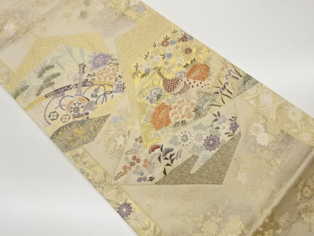 JAPANESE FUKURO OBI / WOVEN FLOWERS